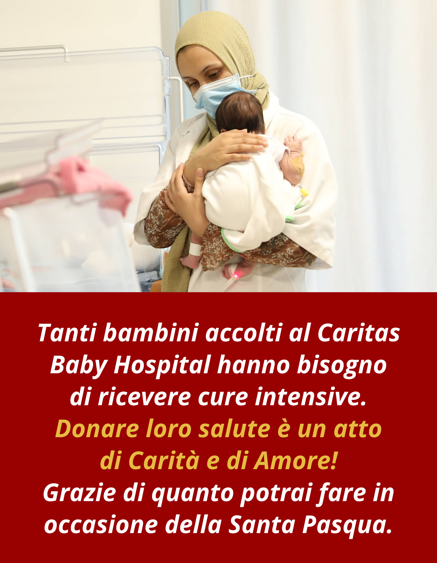 pasqua terapia intensiva caritas baby hospital donazioni